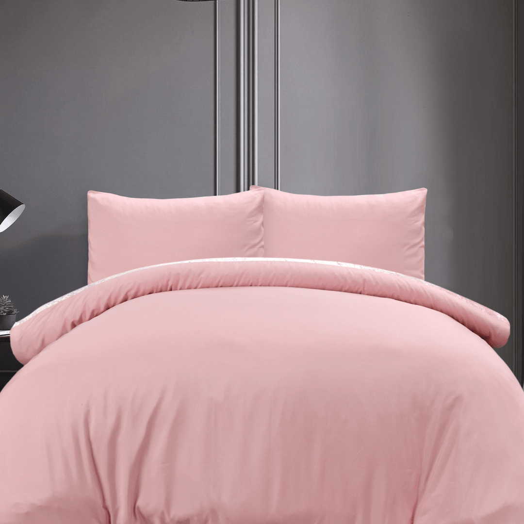 Sleepdown Velvet Cuff Duvet Set - Blush from You Know Who's