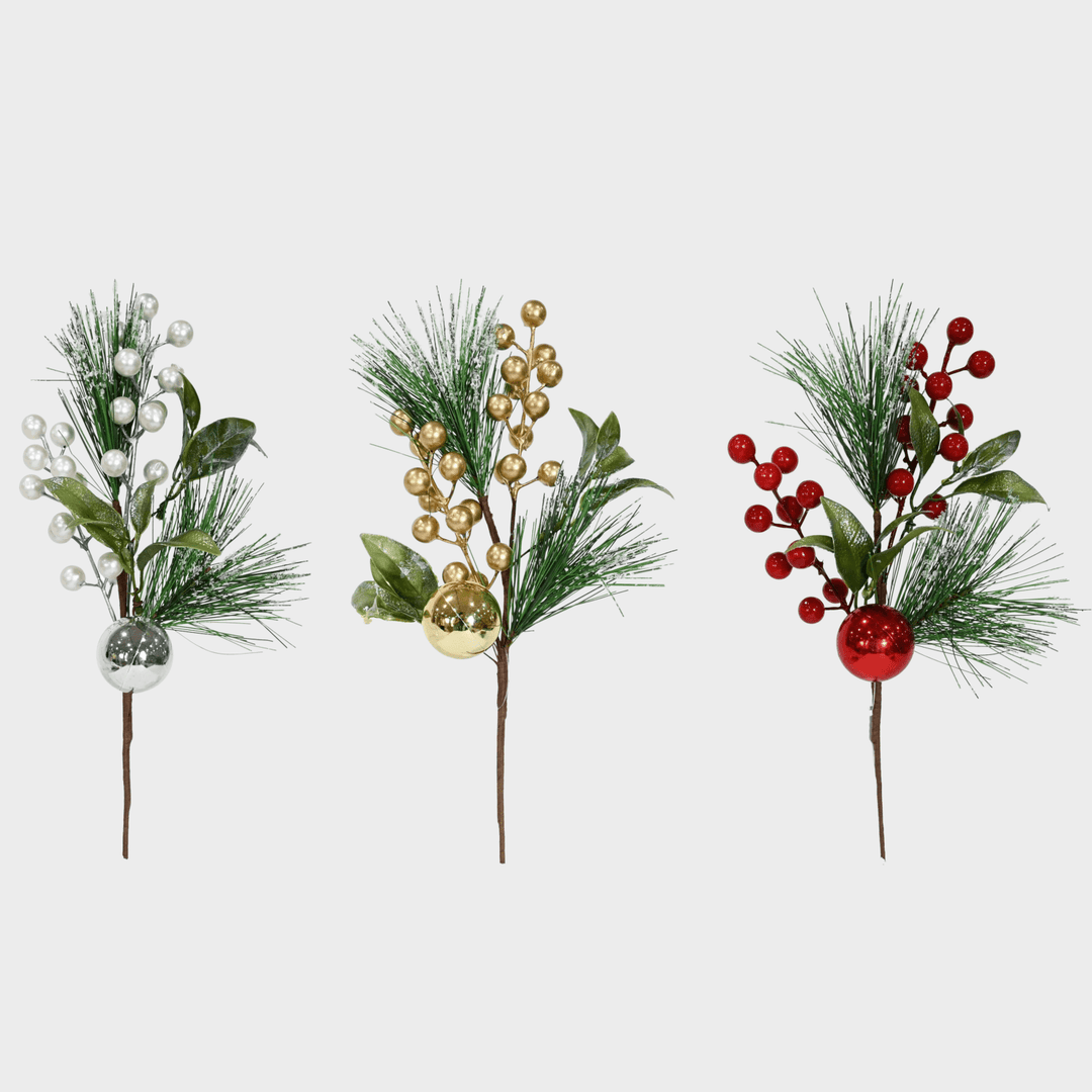 Snowy pine berry bauble 35cm asst 1pc from You Know Who's