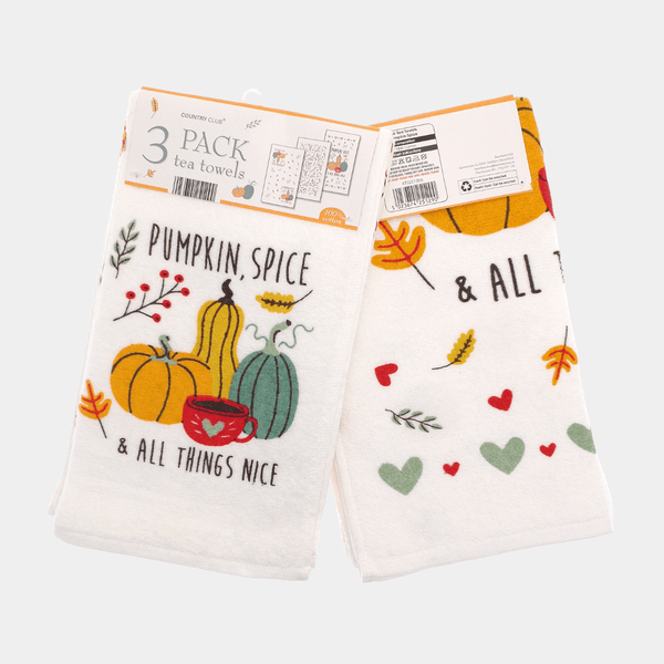 Spice Autumnal 3pk Velour Tea Towels from You Know Who's