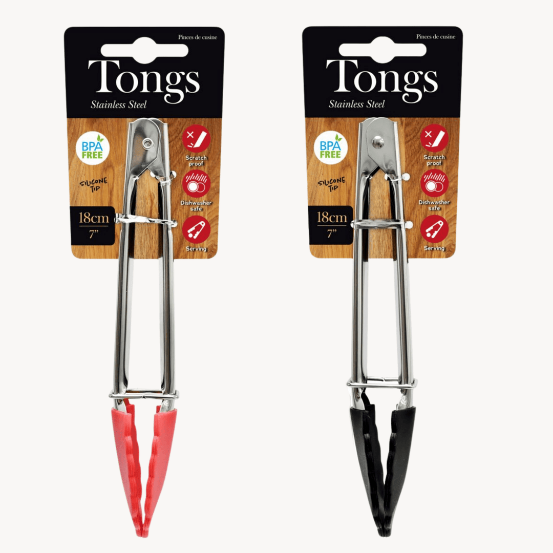 Stainless Steel and Silicone Tongs 18cm from You Know Who's