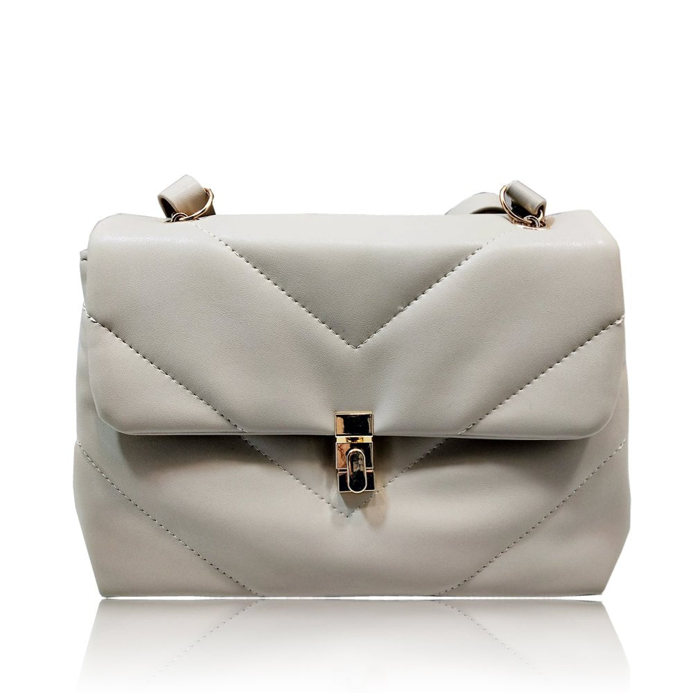 Stone Faux Leather Quilted Crossbody Bag with Gold Hardware from You Know Who's