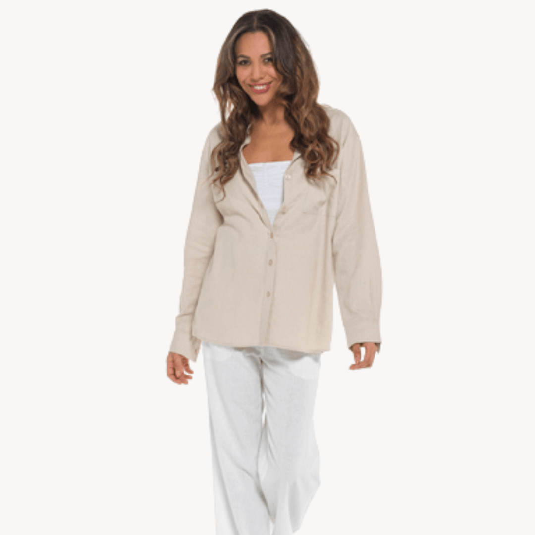 Stone Linen Mix Shirt from You Know Who's