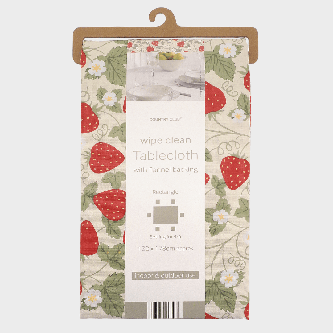 Strawberries Wipe Clean Tablecloth 132x178cm from You Know Who's
