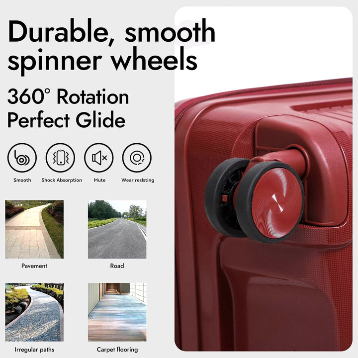 3 Piece Hard Shell Luggage Suitcase Set