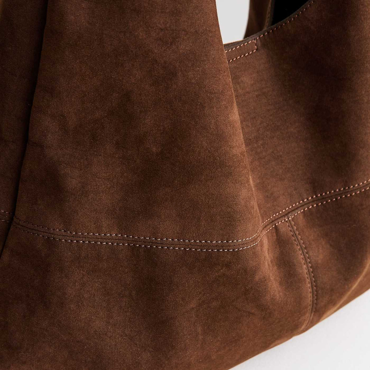 Tan Faux Suede Slouchy Hobo Tote Bag from You Know Who's
