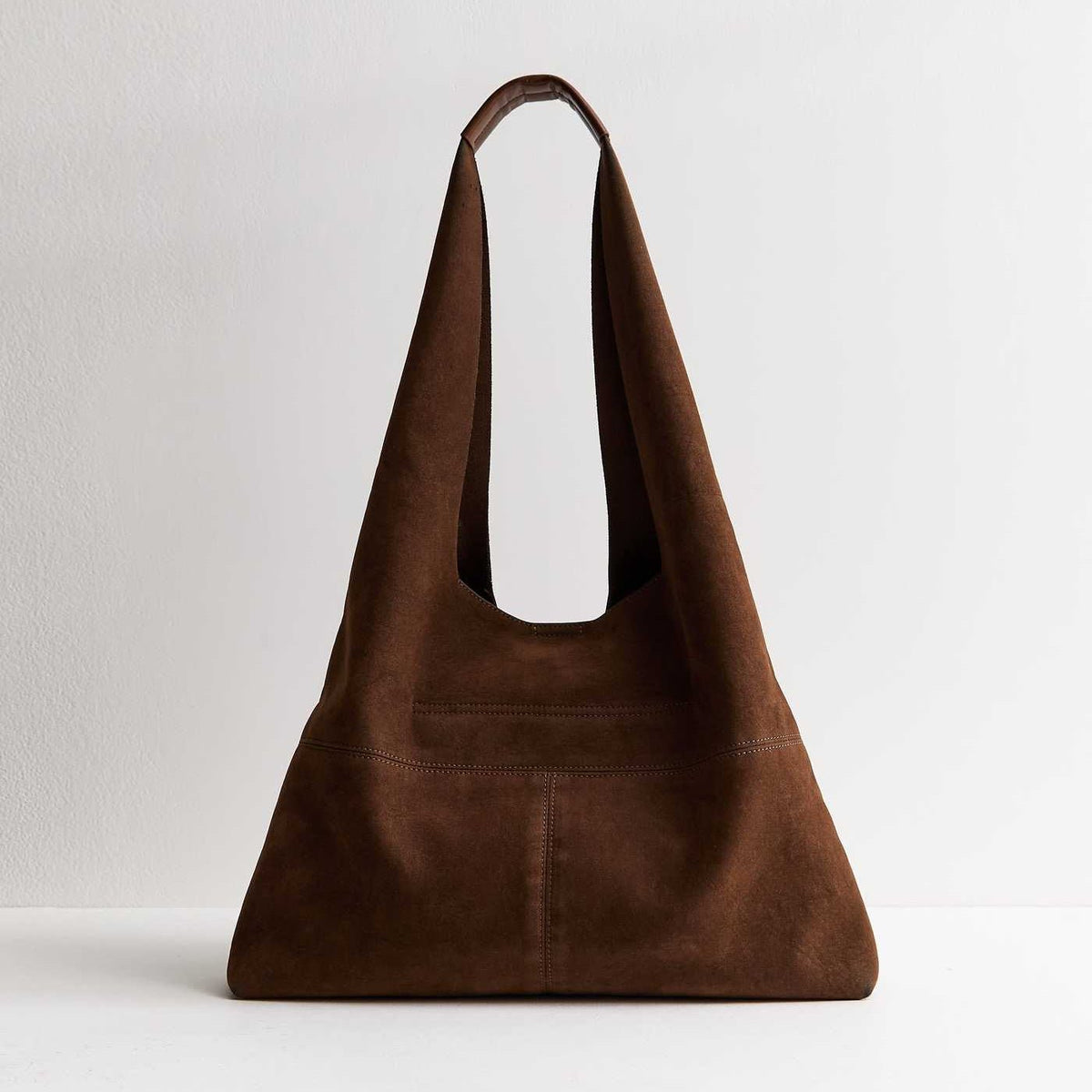 Tan Faux Suede Slouchy Hobo Tote Bag from You Know Who's