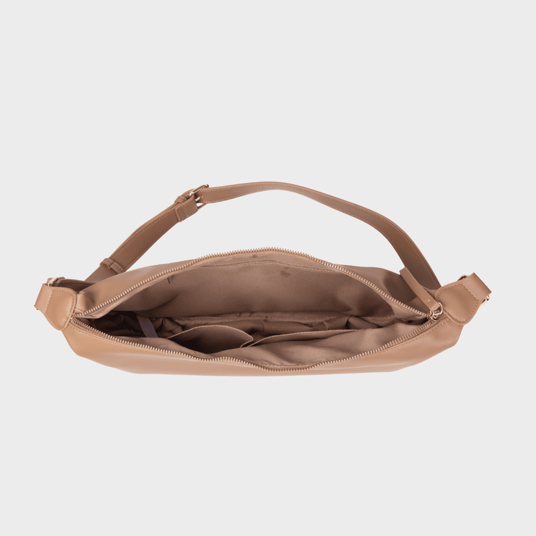 Tan Small Crossbody Bag with Popper Fastening from You Know Who's