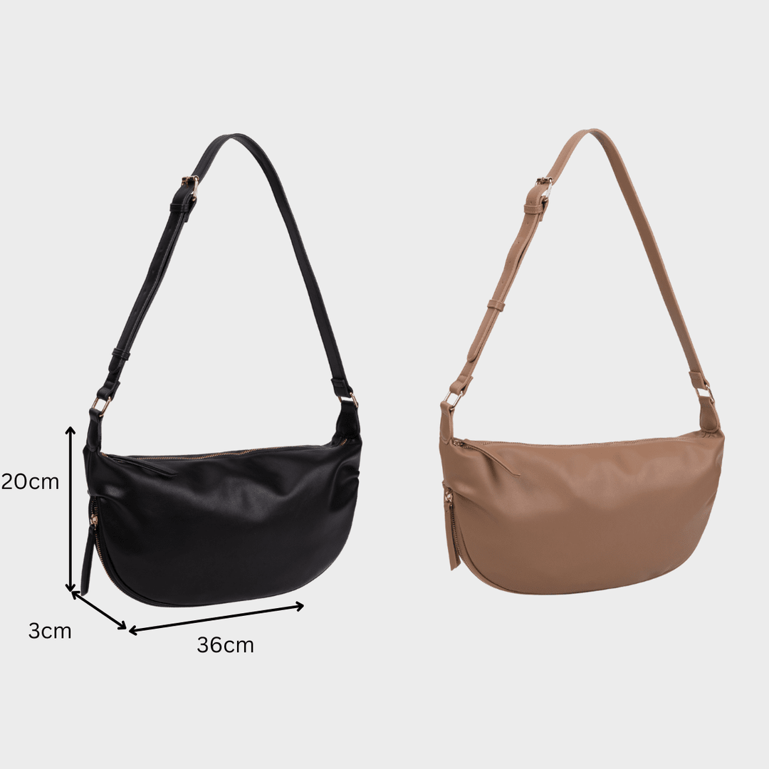 Tan Small Crossbody Bag with Popper Fastening from You Know Who's