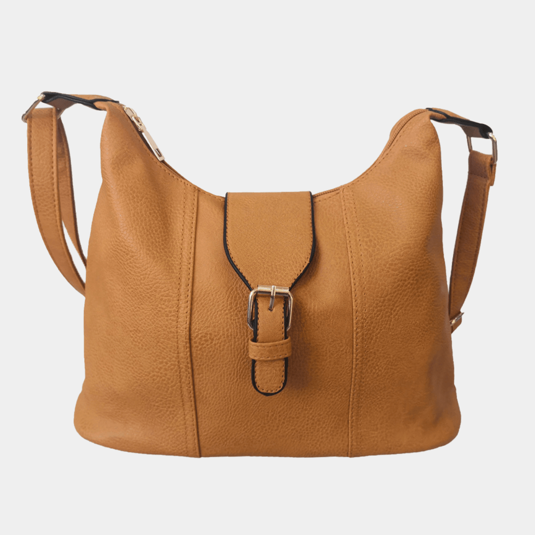 Tan Small Shoulder Bag with Buckle from You Know Who's