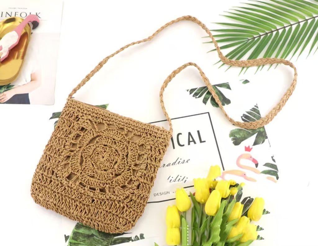 Tan Woven Crossbody Bag from You Know Who's
