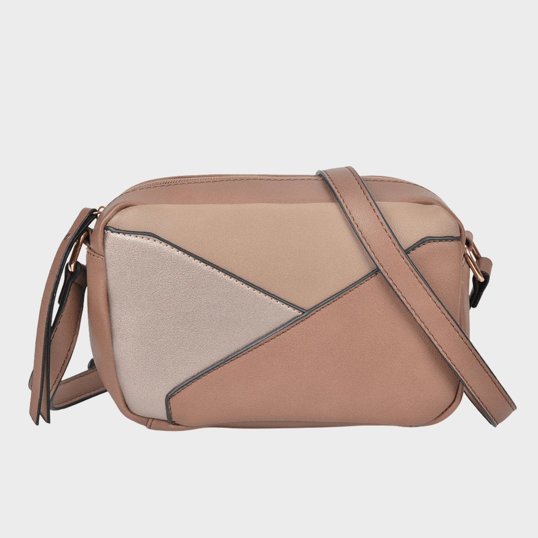 Taupe Abstract Cross Over Bag from You Know Who's