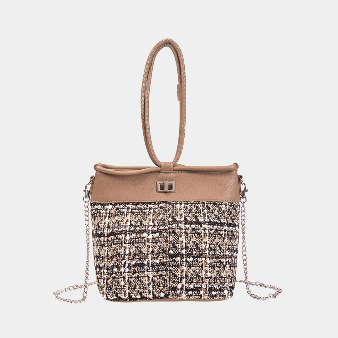 Taupe Plaid Tweed Crossbody Bag from You Know Who's
