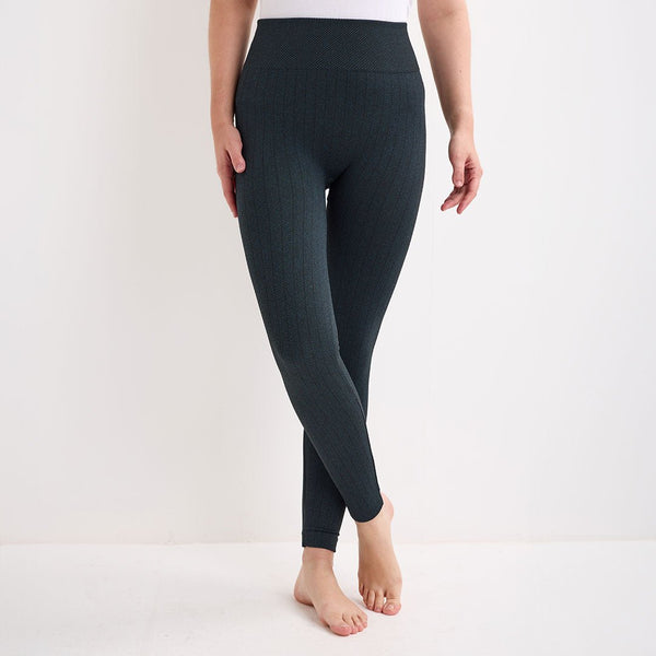 Teal Herringbone Fleece Lined Leggings from You Know Who's