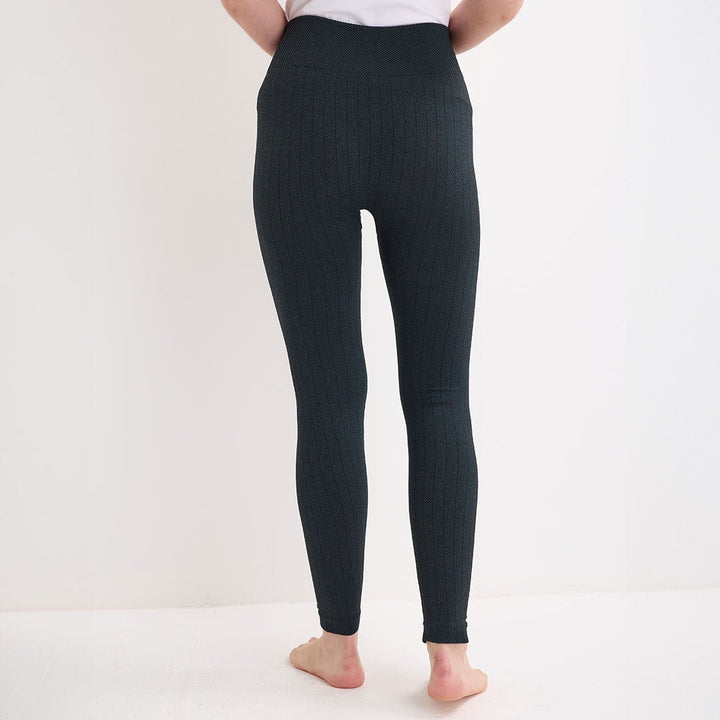 Teal Herringbone Fleece Lined Leggings from You Know Who's