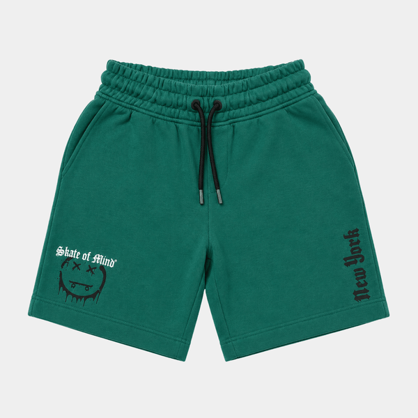 Teal New York Printed Jersey Shorts from You Know Who's