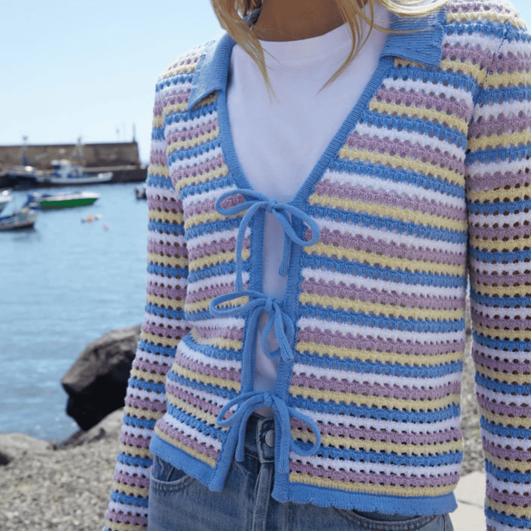 Threadbare Blue Crotchet Collared Cardigan from You Know Who's