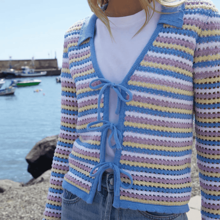 Threadbare Blue Crotchet Collared Cardigan from You Know Who's