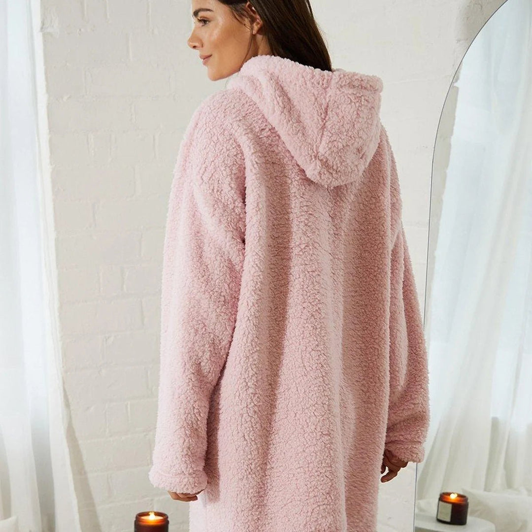 Pink teddy hoodie shop