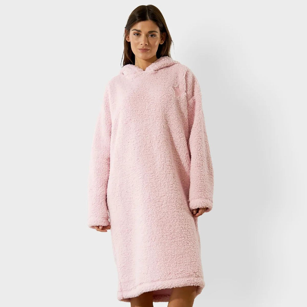 Longline pink hoodie cheap