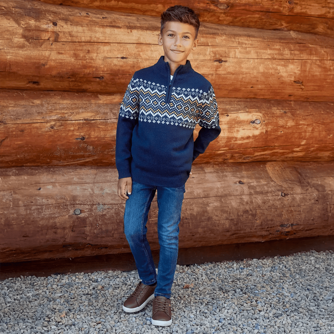 Threadbare Boys 1/4 Zip Christmas Jumper from You Know Who's