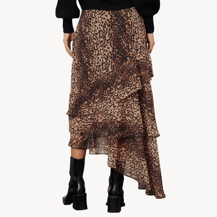 Threadbare Chiffon Leopard Ruffle Skirt from You Know Who's