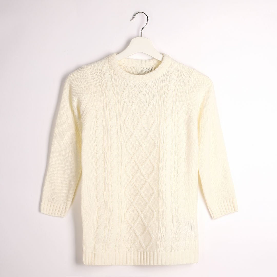 Threadbare Girls Cream Cable Knitted Dress from You Know Who's