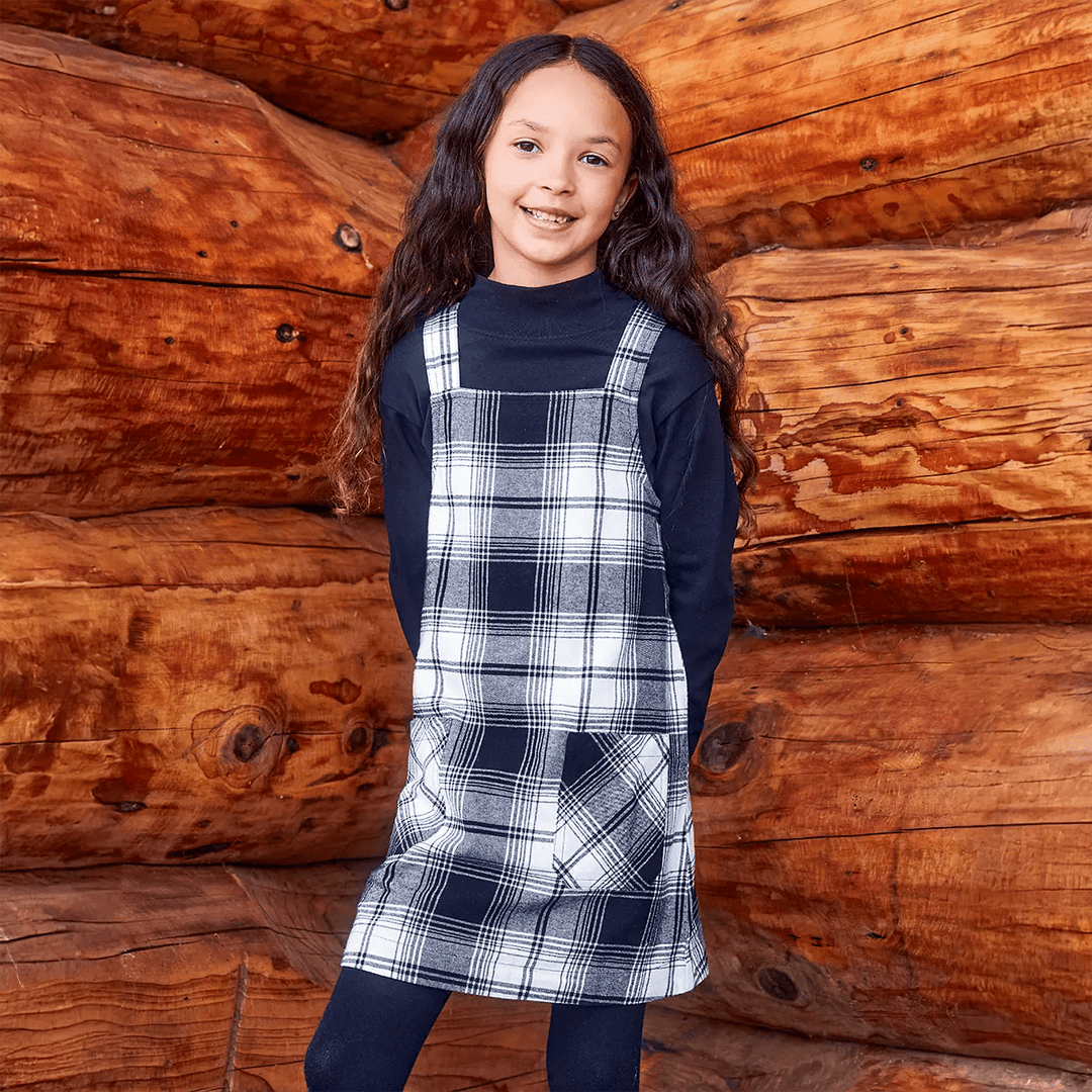 Threadbare Girls Matching Pinafore Checked Dress You Know Who s