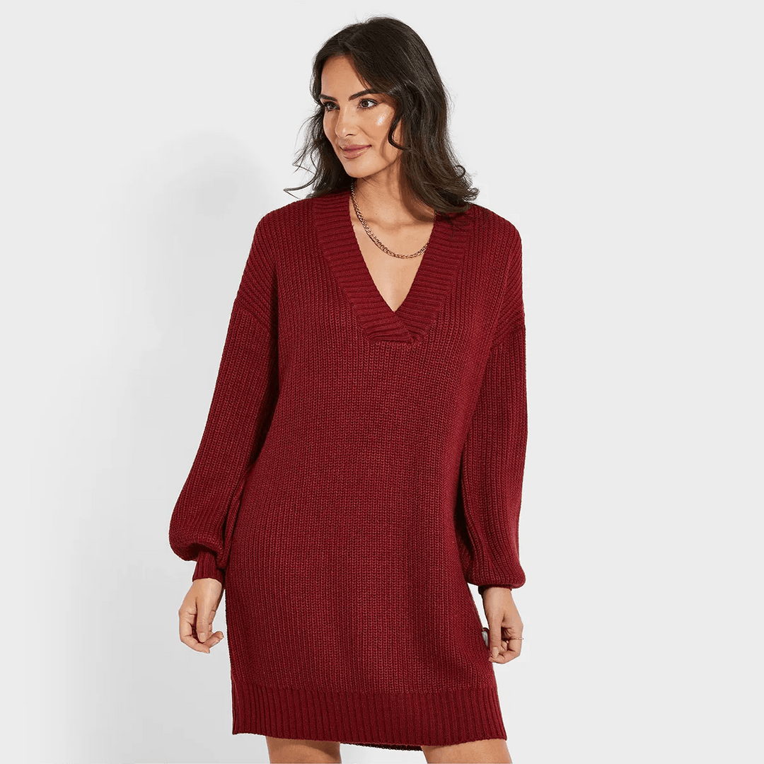 Threadbare Ladies Knitted V Neck Dress from You Know Who's