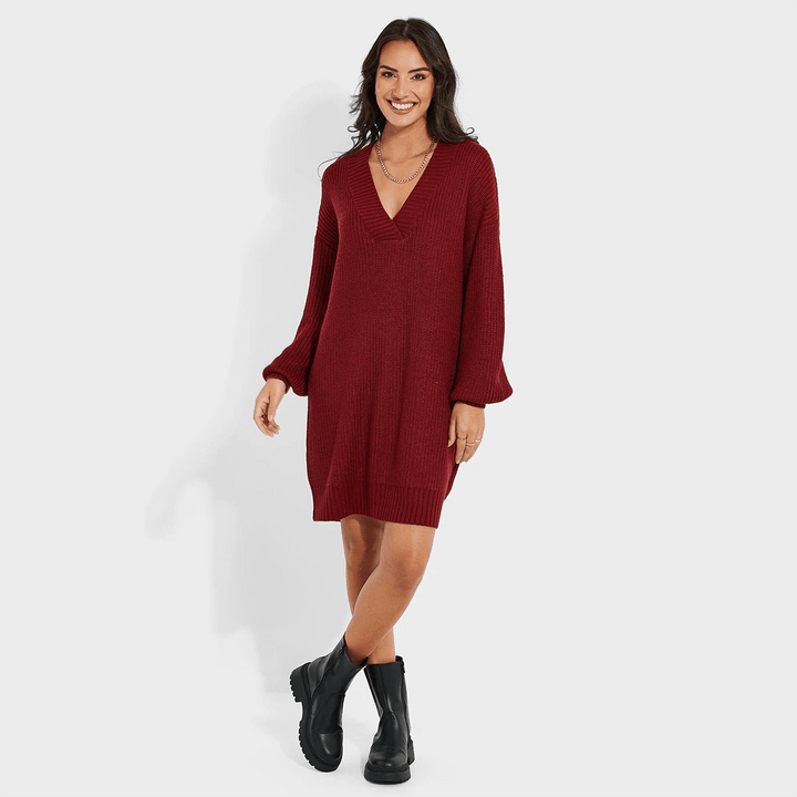 Threadbare Ladies Knitted V Neck Dress from You Know Who's