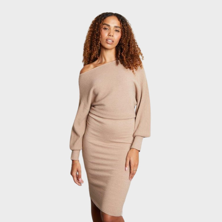 Threadbare Ladies Slash Neck Knitted Midi Dress from You Know Who's