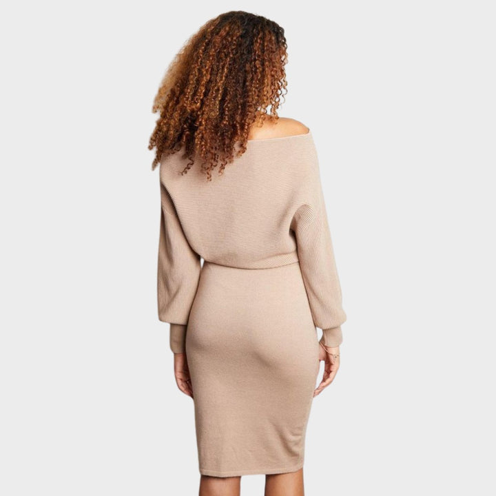 Threadbare Ladies Slash Neck Knitted Midi Dress from You Know Who's