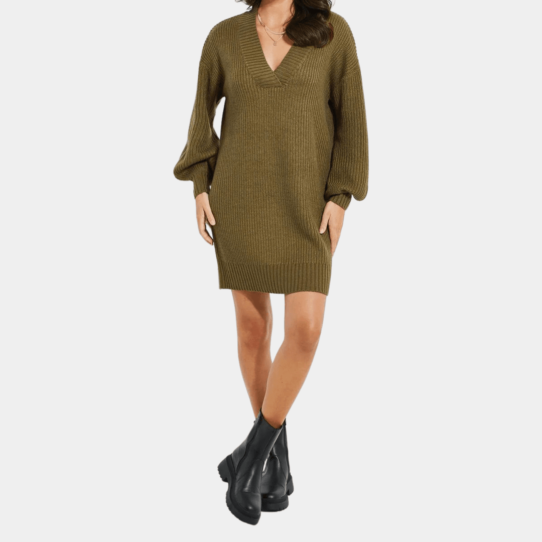 Threadbare Ladies V - Neck Knitted Dress from You Know Who's