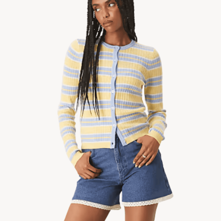 Threadbare Lemon Stripe Cardigan from You Know Who's