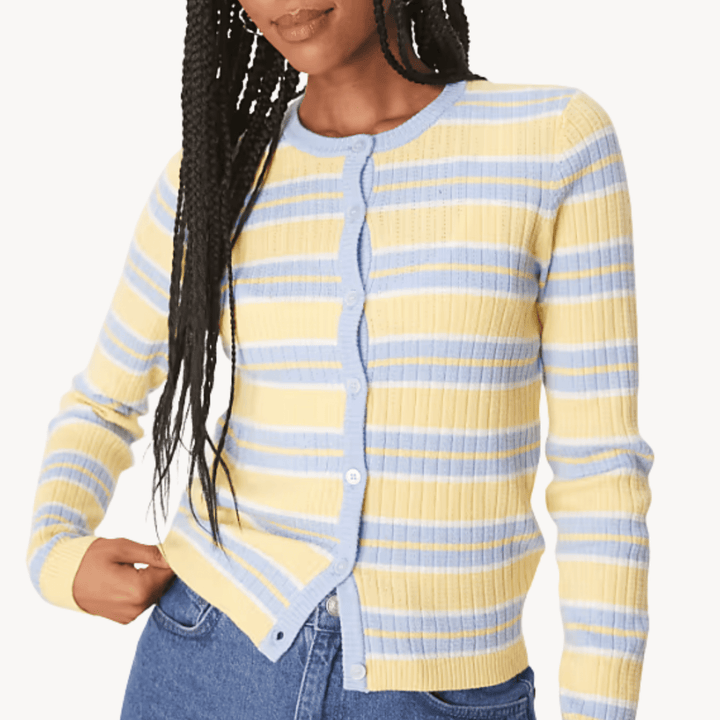 Threadbare Lemon Stripe Cardigan from You Know Who's