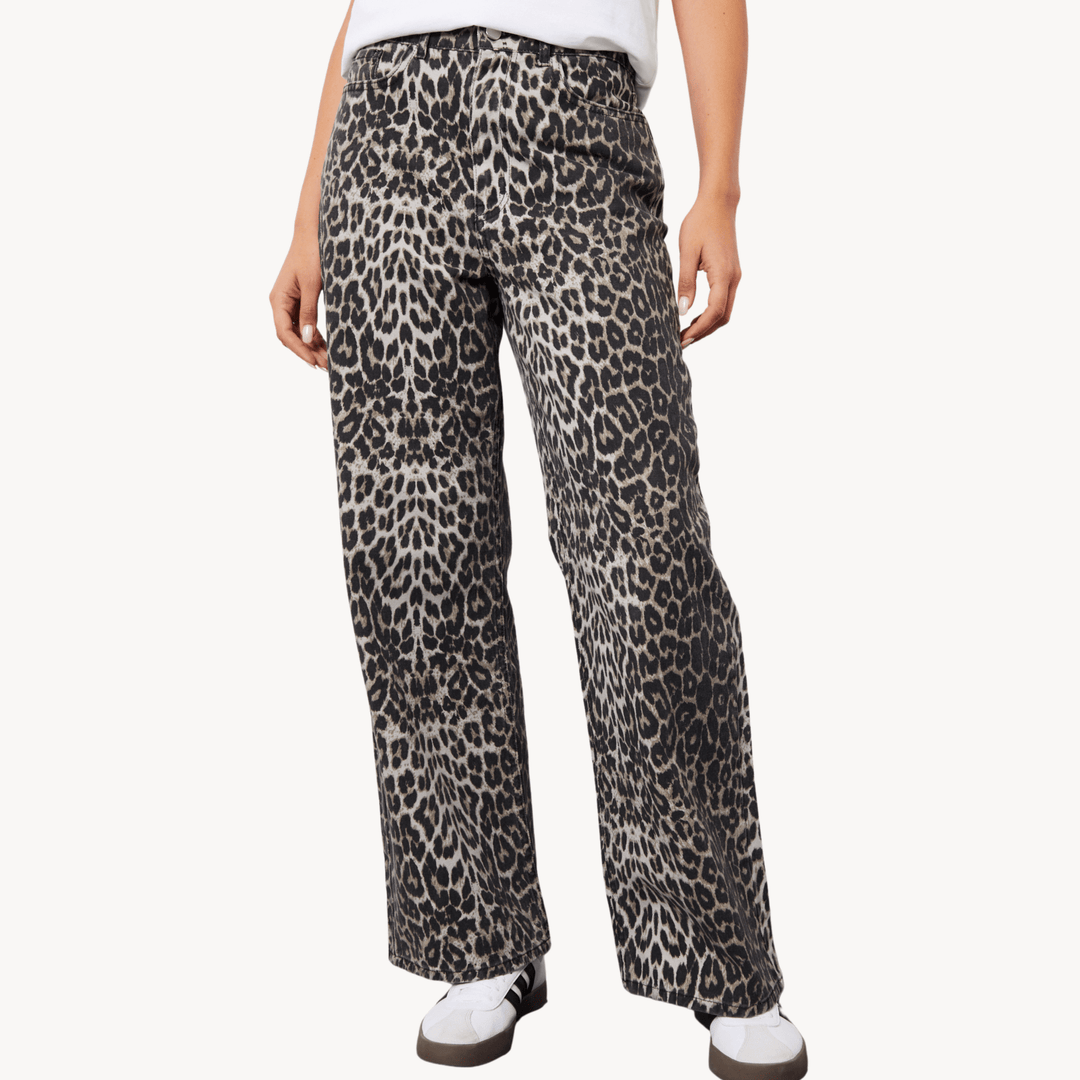 Threadbare Leopard Wide Leg Jeans from You Know Who's