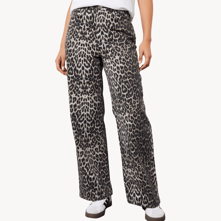 Threadbare Leopard Wide Leg Jeans from You Know Who's