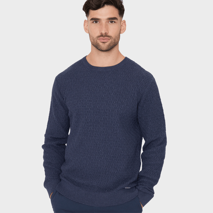 Threadbare Mens Denim Blue Crew Jumper from You Know Who's