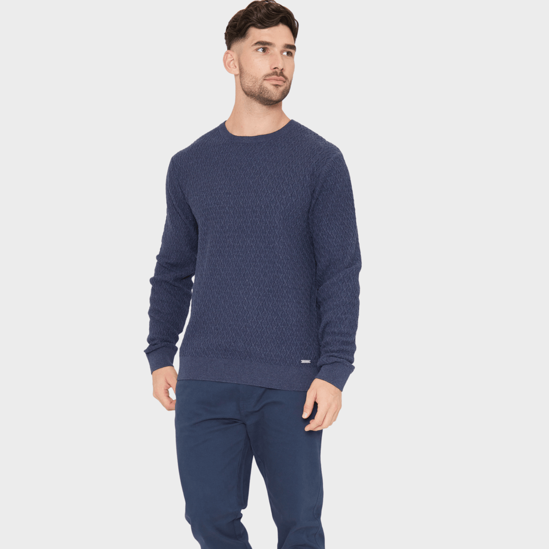 Threadbare Mens Denim Blue Crew Jumper from You Know Who's