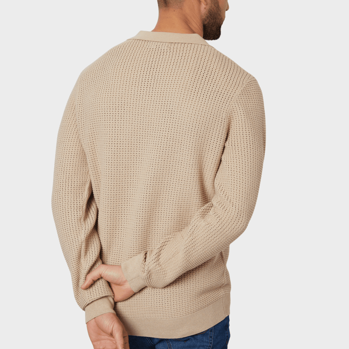 Threadbare Men's Dijon Long Sleeve Polo Jumper from You Know Who's
