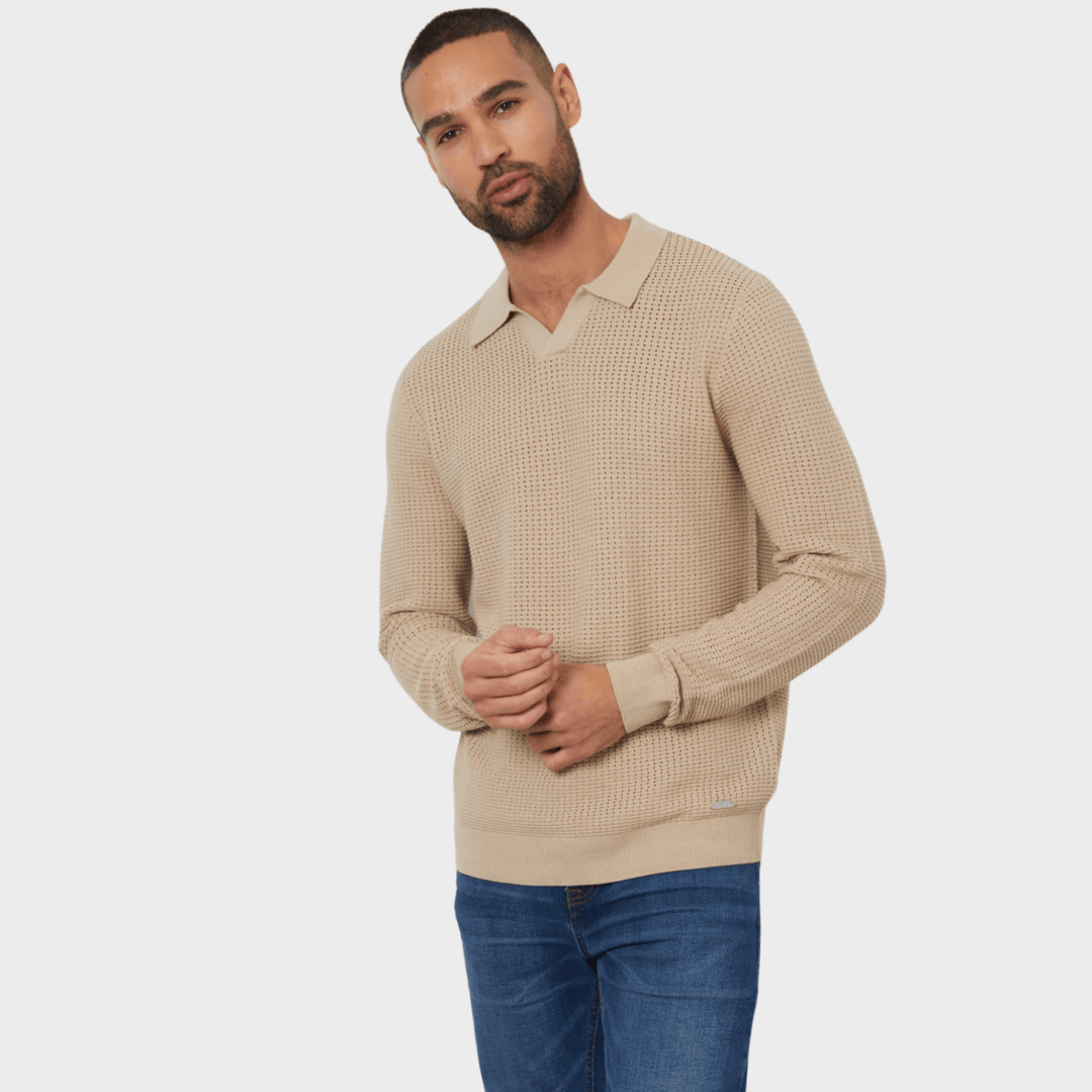 Threadbare Men's Dijon Long Sleeve Polo Jumper from You Know Who's
