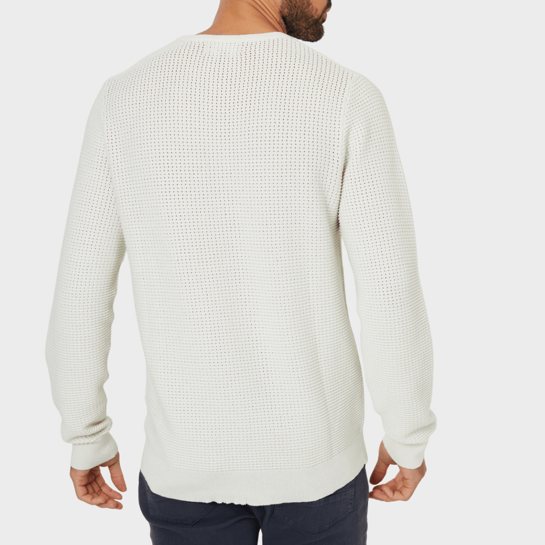 Threadbare Mens Ecru Crew Neck Jumper from You Know Who's