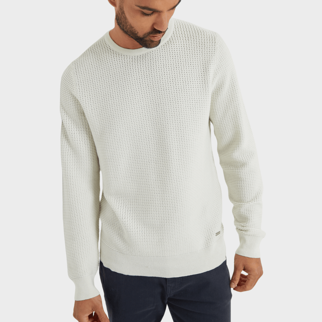 Threadbare Mens Ecru Crew Neck Jumper from You Know Who's