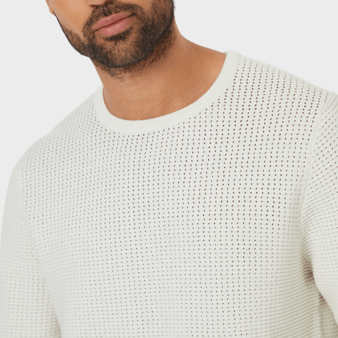 Threadbare Mens Ecru Crew Neck Jumper from You Know Who's