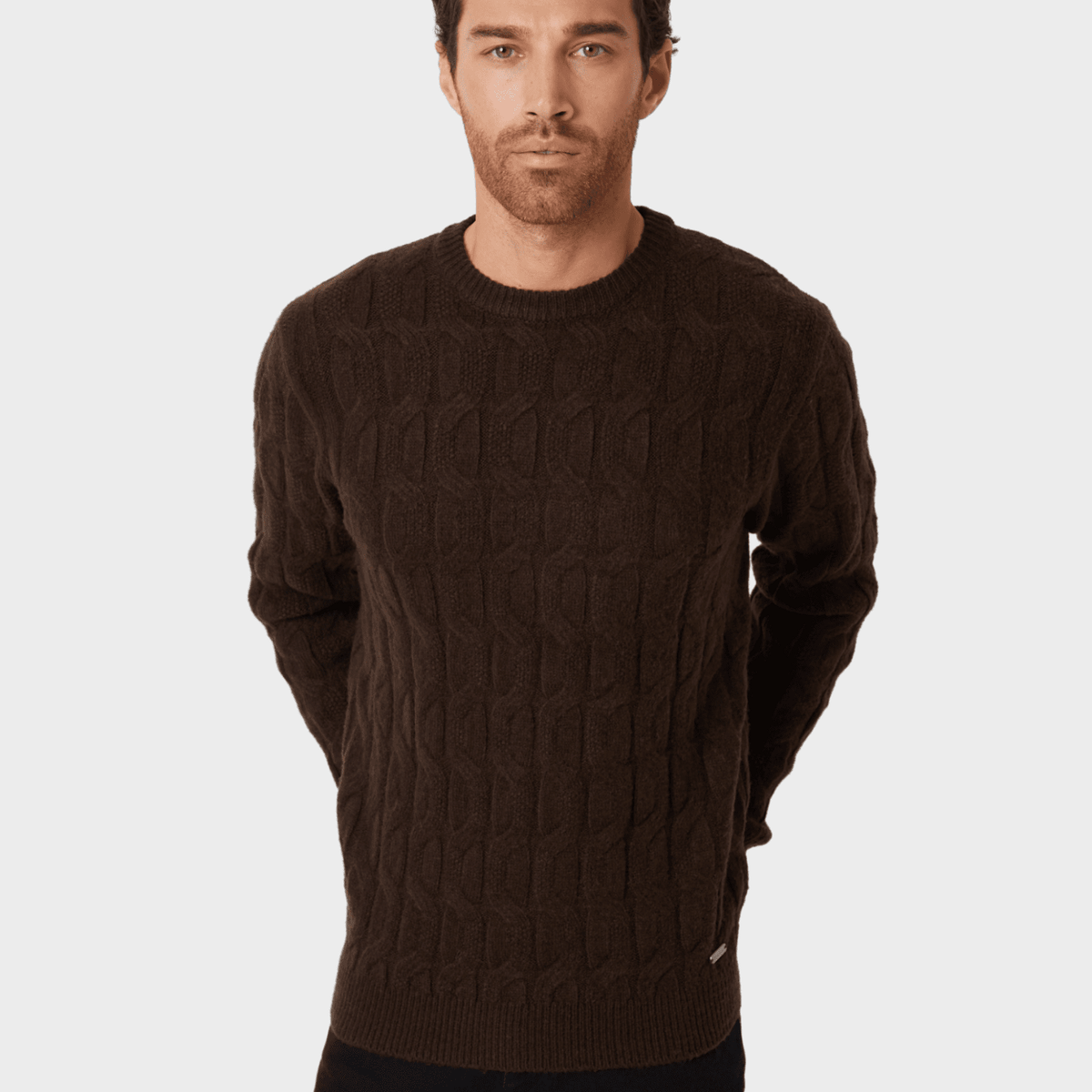 Threadbare Mens Navy Cable Knit Crew Jumper from You Know Who's