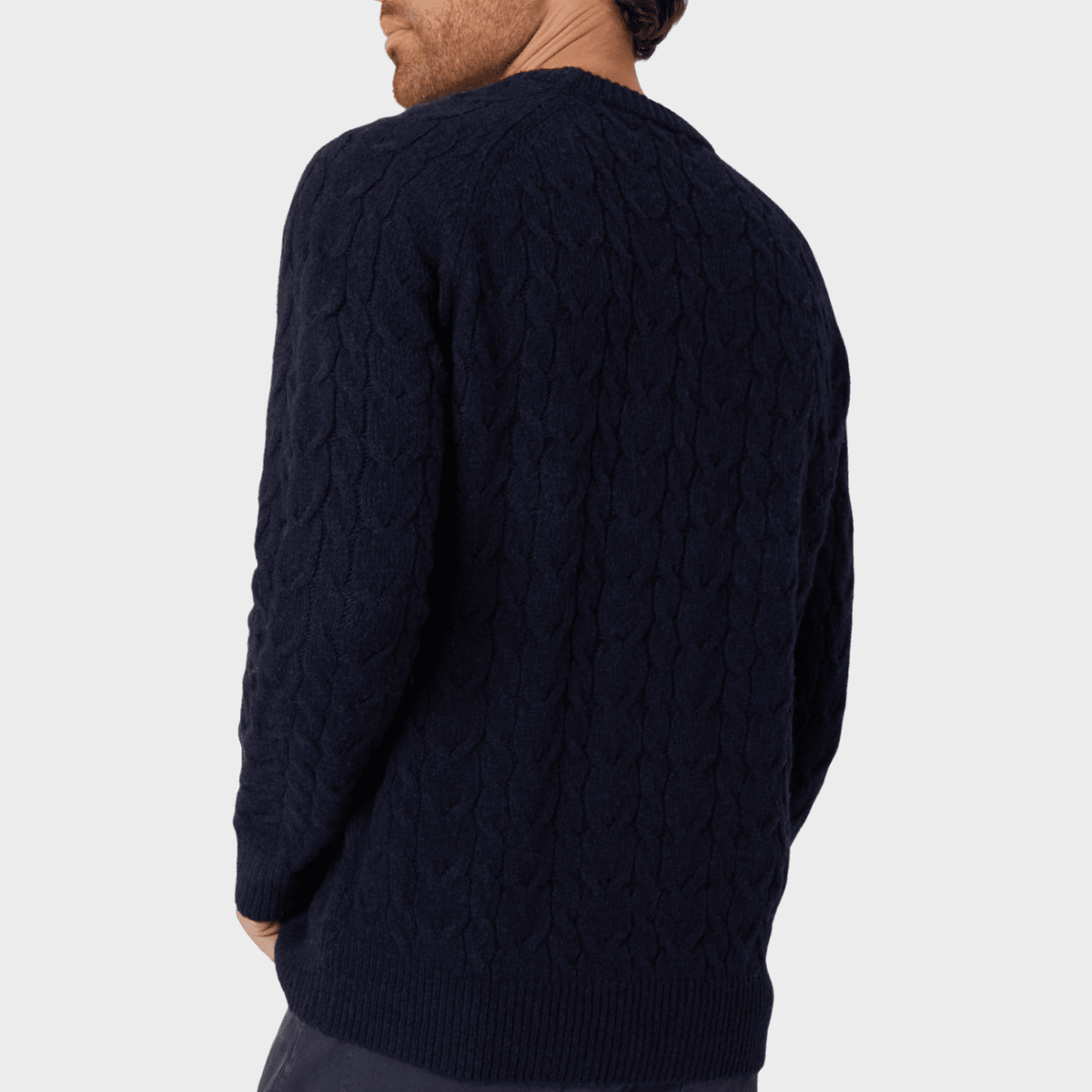 Threadbare Mens Navy Cable Knit Crew Jumper from You Know Who's