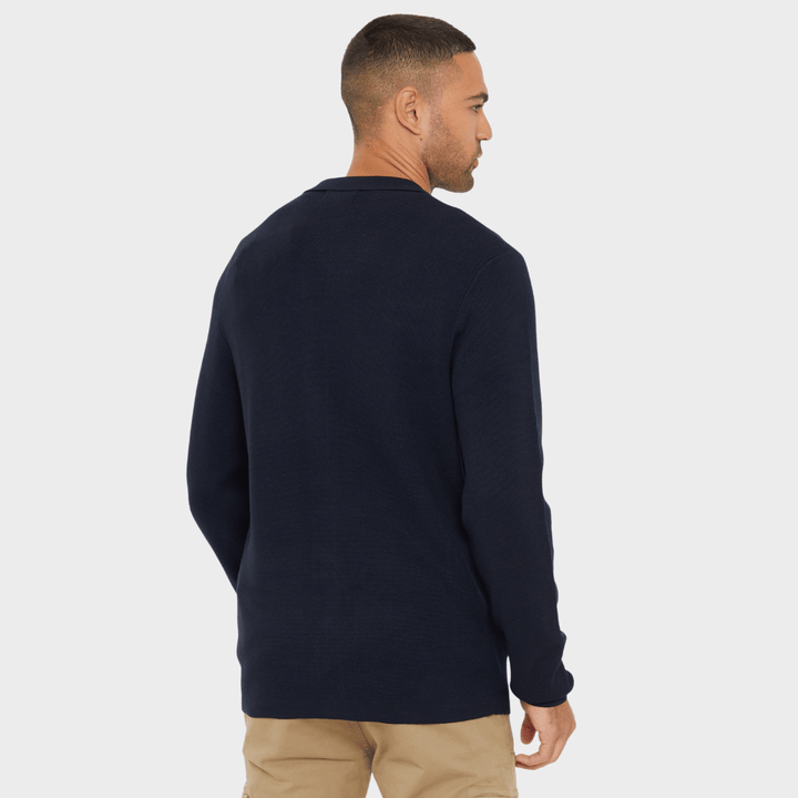 Threadbare Mens Navy Knitted Button Trhu from You Know Who's