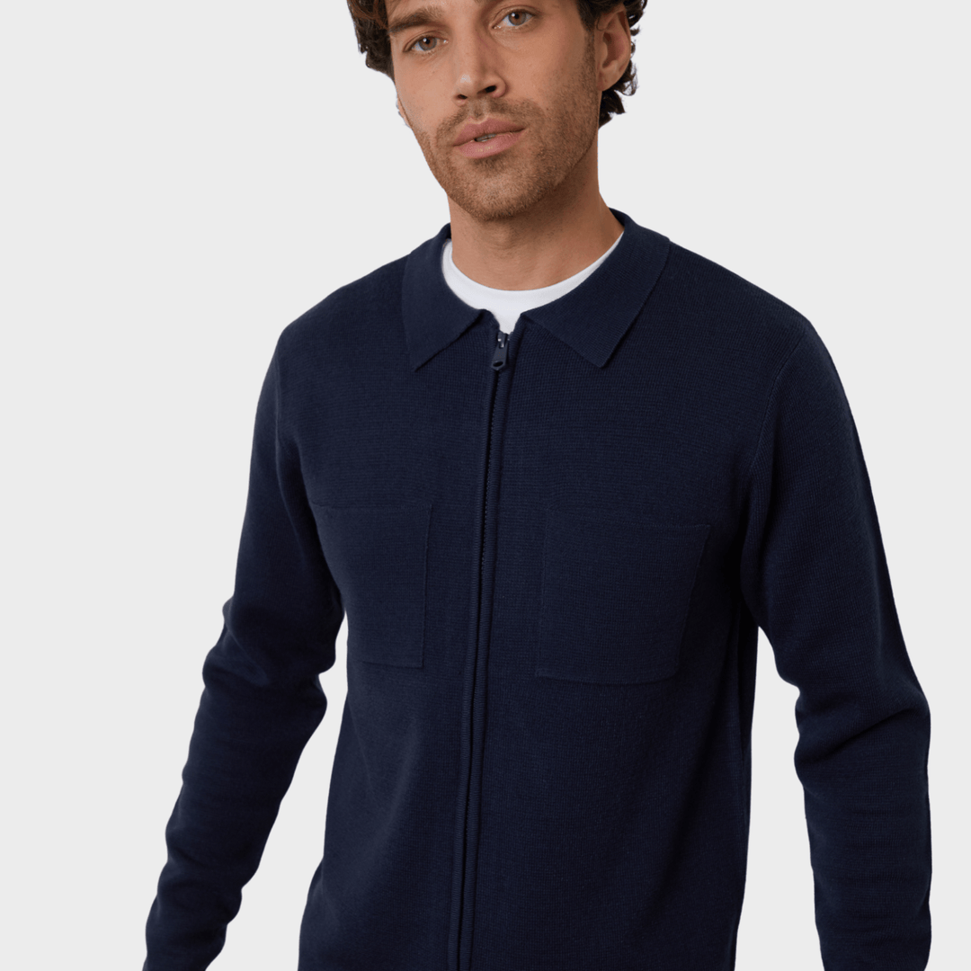 Threadbare Mens Navy Zip Cardigan from You Know Who's