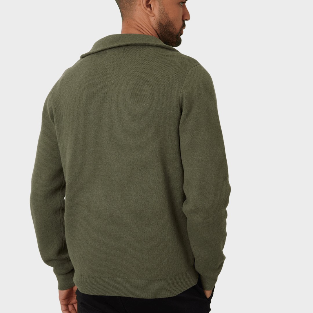 Threadbare Mens Olive 1/4 Zip from You Know Who's