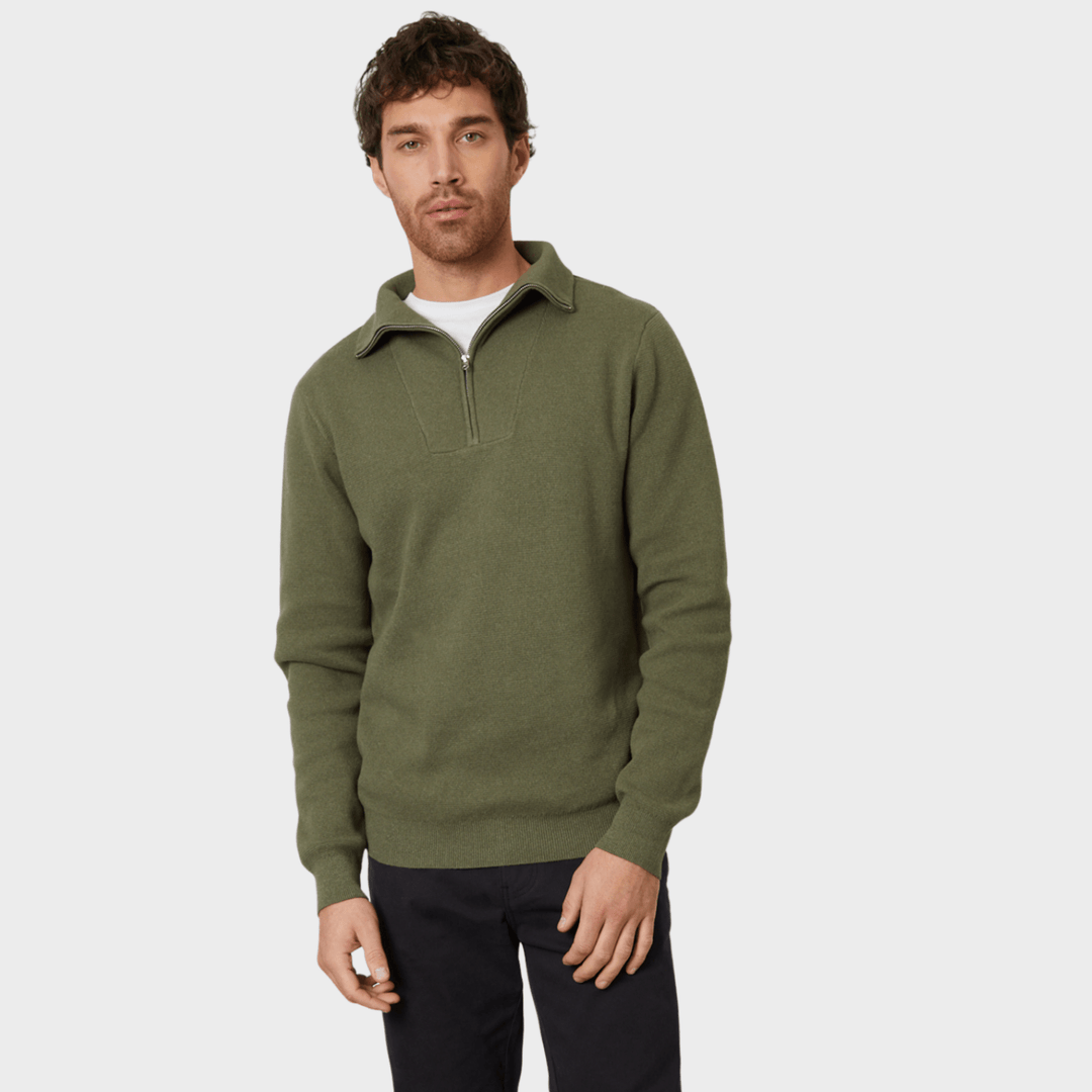 Threadbare Mens Olive 1/4 Zip from You Know Who's