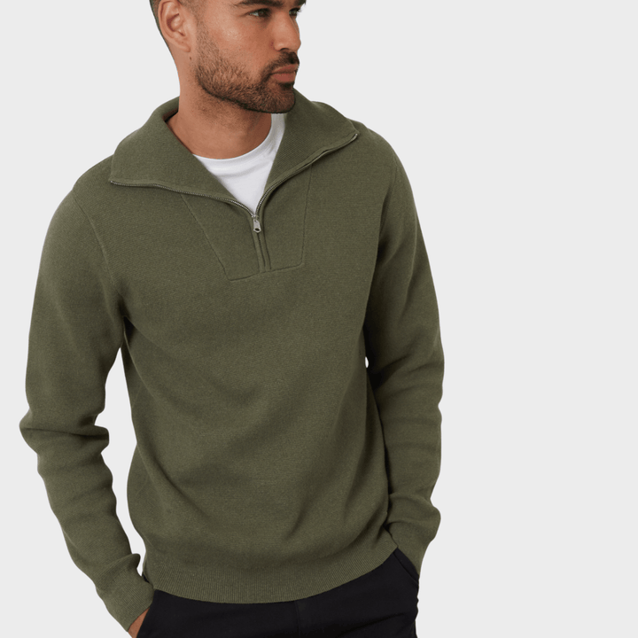 Threadbare Mens Olive 1/4 Zip from You Know Who's